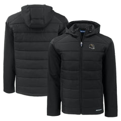 Baltimore Ravens Cutter & Buck Helmet Evoke Hybrid Eco Softshell Recycled Full-Zip Hoodie Jacket - Black Hoodies