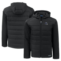New York Giants Cutter & Buck Helmet Evoke Hybrid Eco Softshell Recycled Full-Zip Hoodie Jacket - Black Hoodies