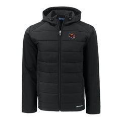 Washington Commanders Cutter & Buck Helmet Evoke Hybrid Eco Softshell Recycled Full-Zip Hoodie Jacket - Black Hoodies