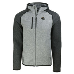 Baltimore Ravens Cutter & Buck Helmet Mainsail Sweater-Knit Full-Zip Hoodie - Heather Gray/Heather Charcoal Hoodies