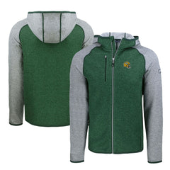 Green Bay Packers Cutter & Buck Helmet Mainsail Sweater-Knit Full-Zip Hoodie - Heather Green/Heather Gray Hoodies