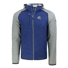 Indianapolis Colts Cutter & Buck Helmet Mainsail Sweater-Knit Full-Zip Hoodie - Royal/Heather Gray Hoodies
