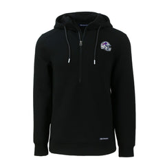 Buffalo Bills Cutter & Buck Helmet Roam Eco Half-Zip Recycled Pullover Hoodie - Black Hoodies