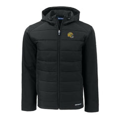 Green Bay Packers Cutter & Buck Helmet Big & Tall Evoke Hybrid Eco Softshell Recycled Full-Zip Jacket - Black Jackets