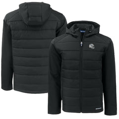 Indianapolis Colts Cutter & Buck Helmet Big & Tall Evoke Hybrid Eco Softshell Recycled Full-Zip Hoodie Jacket - Black Hoodies