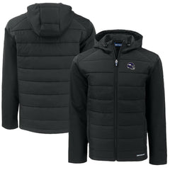 Minnesota Vikings Cutter & Buck Helmet Big & Tall Evoke Hybrid Eco Softshell Recycled Full-Zip Jacket - Black Jackets