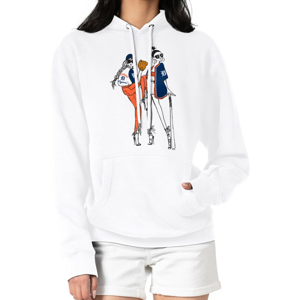 Detroit Tigers G-III 4Her by Carl Banks Women's Baseball Girls Fleece Pullover Hoodie - White Hoodies