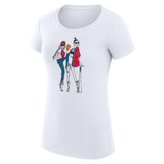 Los Angeles Angels G-III 4Her by Carl Banks Women's Super-Slim Fit Lightweight Baseball Girls T-Shirt - White T-shirts