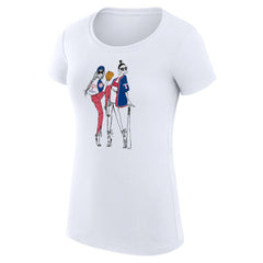 Texas Rangers G-III 4Her by Carl Banks Women's Super-Slim Fit Lightweight Baseball Girls T-Shirt - White T-shirts