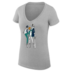 Seattle Mariners G-III 4Her by Carl Banks Women's Super-Slim Fit Lightweight Baseball V-Neck T-Shirt - Heather Gray T-shirts