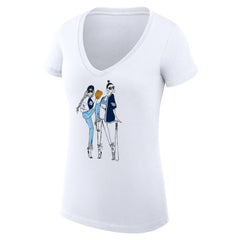 Tampa Bay Rays G-III 4Her by Carl Banks Women's Super-Slim Fit Lightweight Baseball V-Neck T-Shirt - White T-shirts