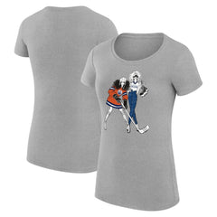 Edmonton Oilers G-III 4Her by Carl Banks Women's Super-Slim Fit Lightweight Hockey Girls T-Shirt - Heather Gray | US 200632787