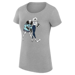 Seattle Kraken G-III 4Her by Carl Banks Women's Super-Slim Fit Lightweight Hockey Girls T-Shirt - Heather Gray | US 200632817
