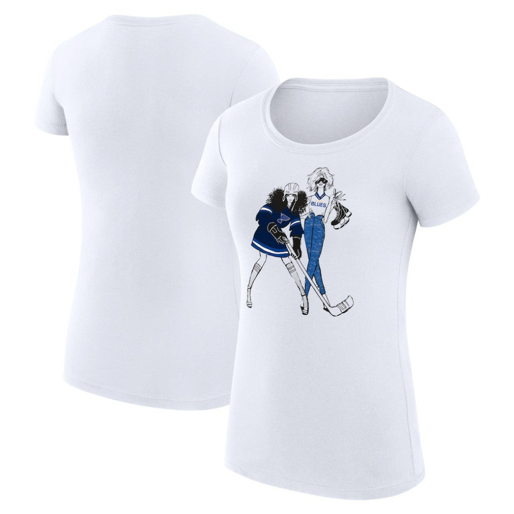 St. Louis Blues G-III 4Her by Carl Banks Women's Super-Slim Fit Lightweight Hockey Girls T-Shirt - White | US 200632830