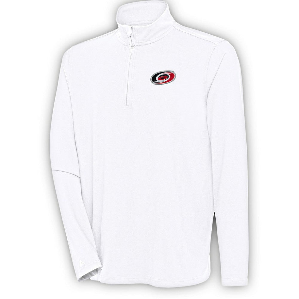 Carolina Hurricanes Antigua Hunk Quarter-Zip Pullover Top - White | US 200640573