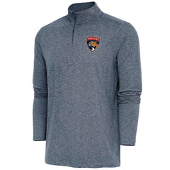 Florida Panthers Antigua Hunk Quarter-Zip Pullover Top - Heather Navy | US 200640637