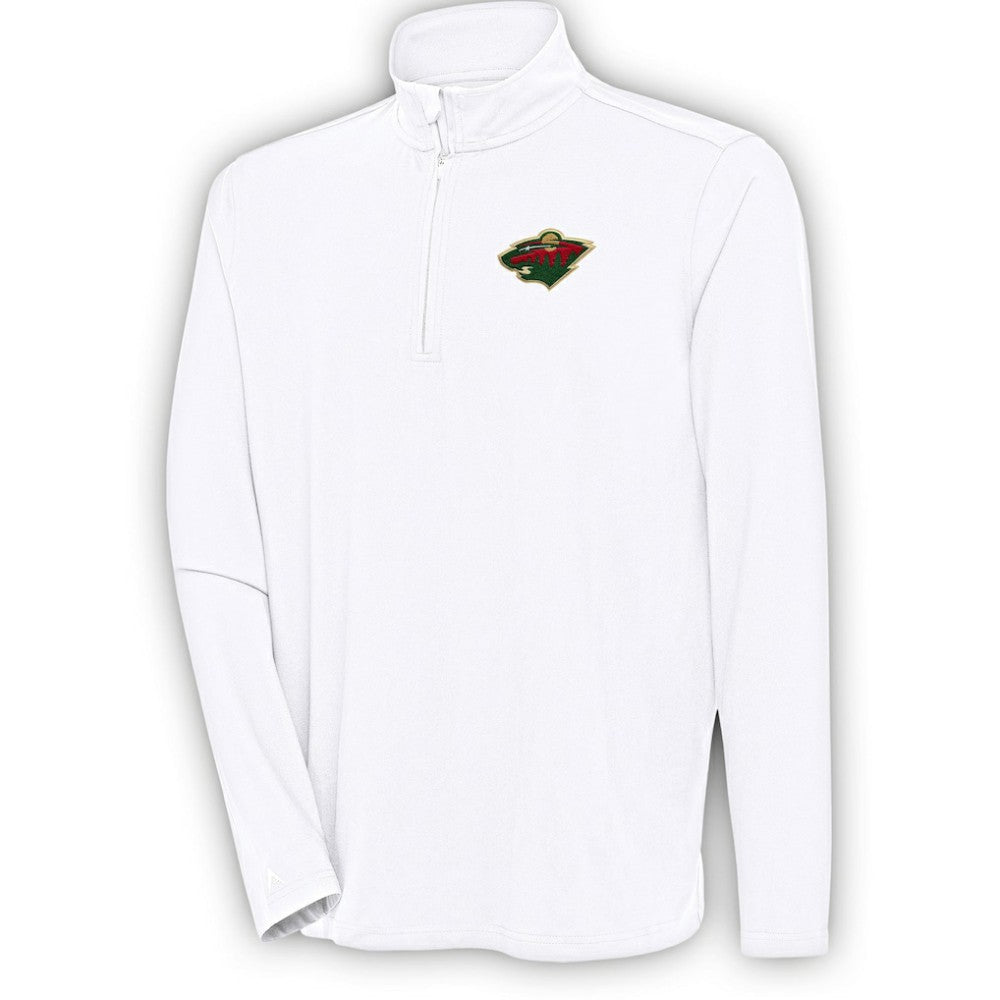 Minnesota Wild Antigua Hunk Quarter-Zip Pullover Top - White | US 200640651
