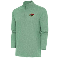 Minnesota Wild Antigua Hunk Quarter-Zip Pullover Top - Heather Hunter Green | US 200640660