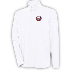 New York Islanders Antigua Hunk Quarter-Zip Pullover Top - White | US 200640704