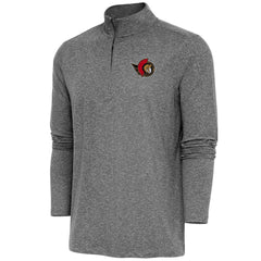 Ottawa Senators Antigua Hunk Quarter-Zip Pullover Top - Heather Black | US 200640735