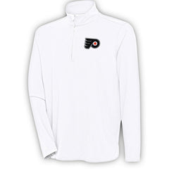 Philadelphia Flyers Antigua Hunk Quarter-Zip Pullover Top - White | US 200640739