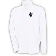 Seattle Kraken Antigua Hunk Quarter-Zip Pullover Top - White | US 200640748