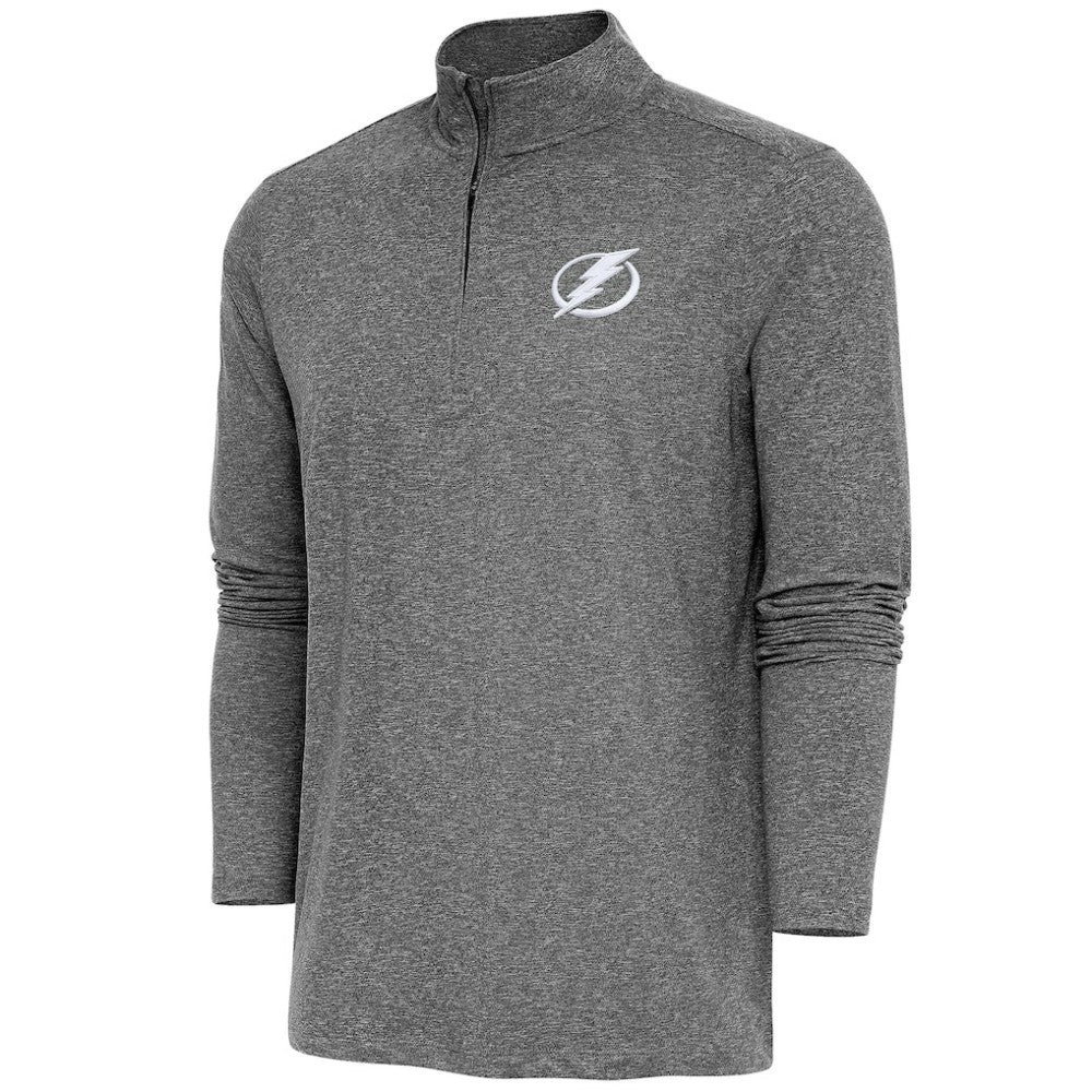 Tampa Bay Lightning Antigua Hunk Quarter-Zip Pullover Top - Heather Black | US 200640759