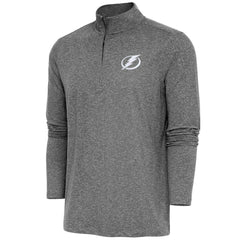 Tampa Bay Lightning Antigua Hunk Quarter-Zip Pullover Top - Heather Black | US 200640759