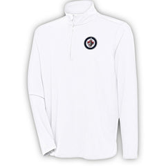 Winnipeg Jets Antigua Hunk Quarter-Zip Pullover Top - White | US 200640780