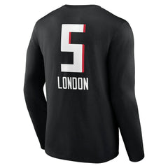 Drake London Atlanta Falcons Team Wordmark Player Name & Number Long Sleeve T-Shirt - Black T-shirts