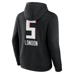 Drake London Atlanta Falcons Team Wordmark Player Name & Number Pullover Hoodie - Black Hoodies