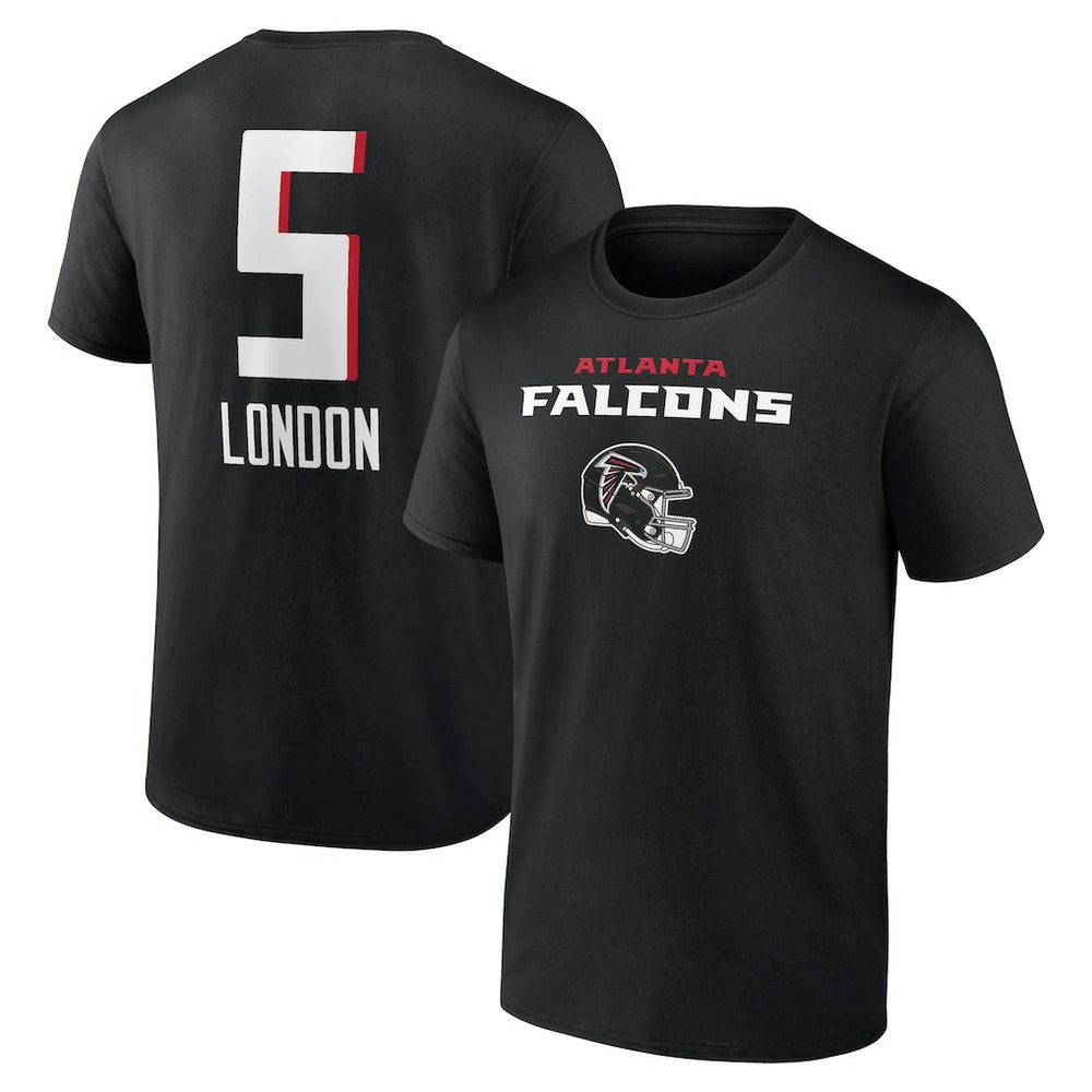 Drake London Atlanta Falcons Team Wordmark Player Name & Number T-Shirt - Black T-shirts