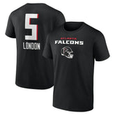 Drake London Atlanta Falcons Team Wordmark Player Name & Number T-Shirt - Black T-shirts
