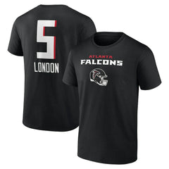 Drake London Atlanta Falcons Team Wordmark Player Name & Number T-Shirt - Black T-shirts