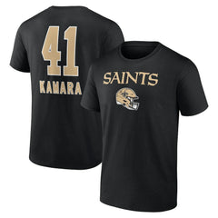 Alvin Kamara New Orleans Saints Team Wordmark Player Name & Number T-Shirt - Black T-shirts