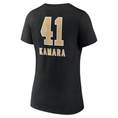 Alvin Kamara New Orleans Saints Women's Team Wordmark Player Name & Number V-Neck T-Shirt - Black T-shirts