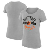 Baltimore Orioles G-III 4Her by Carl Banks Women's Super-Slim Fit Lightweight City Graphic T-Shirt - Heather Gray T-shirts
