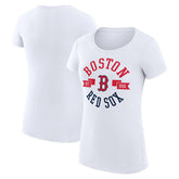 Boston Red Sox G-III 4Her by Carl Banks Women's Super-Slim Fit Lightweight City Graphic T-Shirt - White T-shirts