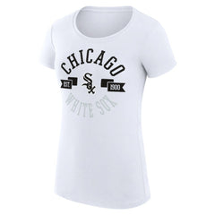 Chicago White Sox G-III 4Her by Carl Banks Women's Super-Slim Fit Lightweight City Graphic T-Shirt - White T-shirts