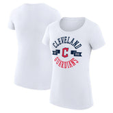 Cleveland Guardians G-III 4Her by Carl Banks Women's Super-Slim Fit Lightweight City Graphic T-Shirt - White T-shirts