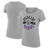 Colorado Rockies G-III 4Her by Carl Banks Women's Super-Slim Fit Lightweight City Graphic T-Shirt - Heather Gray T-shirts