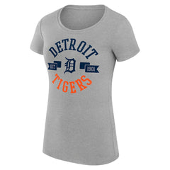 Detroit Tigers G-III 4Her by Carl Banks Women's Super-Slim Fit Lightweight City Graphic T-Shirt - Heather Gray T-shirts