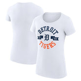Detroit Tigers G-III 4Her by Carl Banks Women's Super-Slim Fit Lightweight City Graphic T-Shirt - White T-shirts
