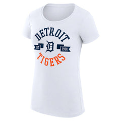 Detroit Tigers G-III 4Her by Carl Banks Women's Super-Slim Fit Lightweight City Graphic T-Shirt - White T-shirts