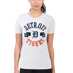 Detroit Tigers G-III 4Her by Carl Banks Women's Super-Slim Fit Lightweight City Graphic T-Shirt - White T-shirts