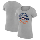 Houston Astros G-III 4Her by Carl Banks Women's Super-Slim Fit Lightweight City Graphic T-Shirt - Heather Gray T-shirts