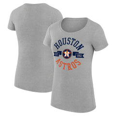 Houston Astros G-III 4Her by Carl Banks Women's Super-Slim Fit Lightweight City Graphic T-Shirt - Heather Gray T-shirts