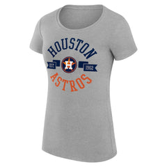Houston Astros G-III 4Her by Carl Banks Women's Super-Slim Fit Lightweight City Graphic T-Shirt - Heather Gray T-shirts