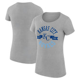 Kansas City Royals G-III 4Her by Carl Banks Women's Super-Slim Fit Lightweight City Graphic T-Shirt - Heather Gray T-shirts
