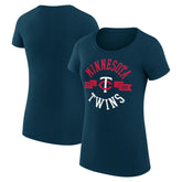 Minnesota Twins G-III 4Her by Carl Banks Women's Super-Slim Fit Lightweight City Graphic T-Shirt - Navy T-shirts